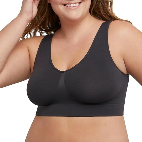 JUST MY SIZE womens Pure Comfort Plus Size Mj1263 Bras, Black, 5X-Large US